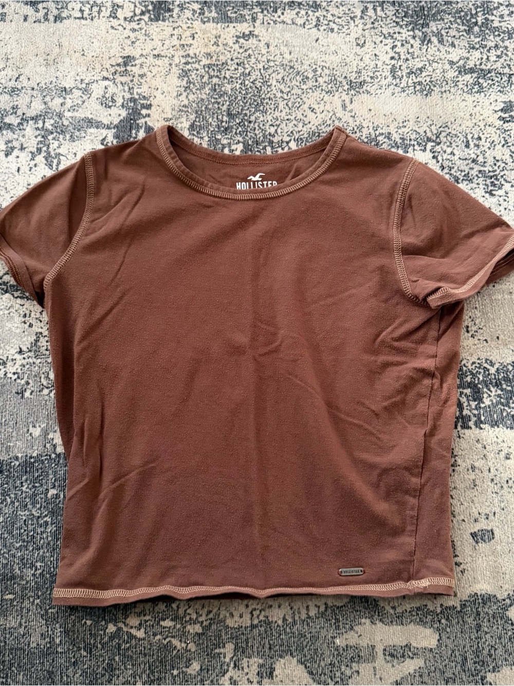 Hollister Women's Short-Sleeve Crewneck Tee - Chestnut Brown